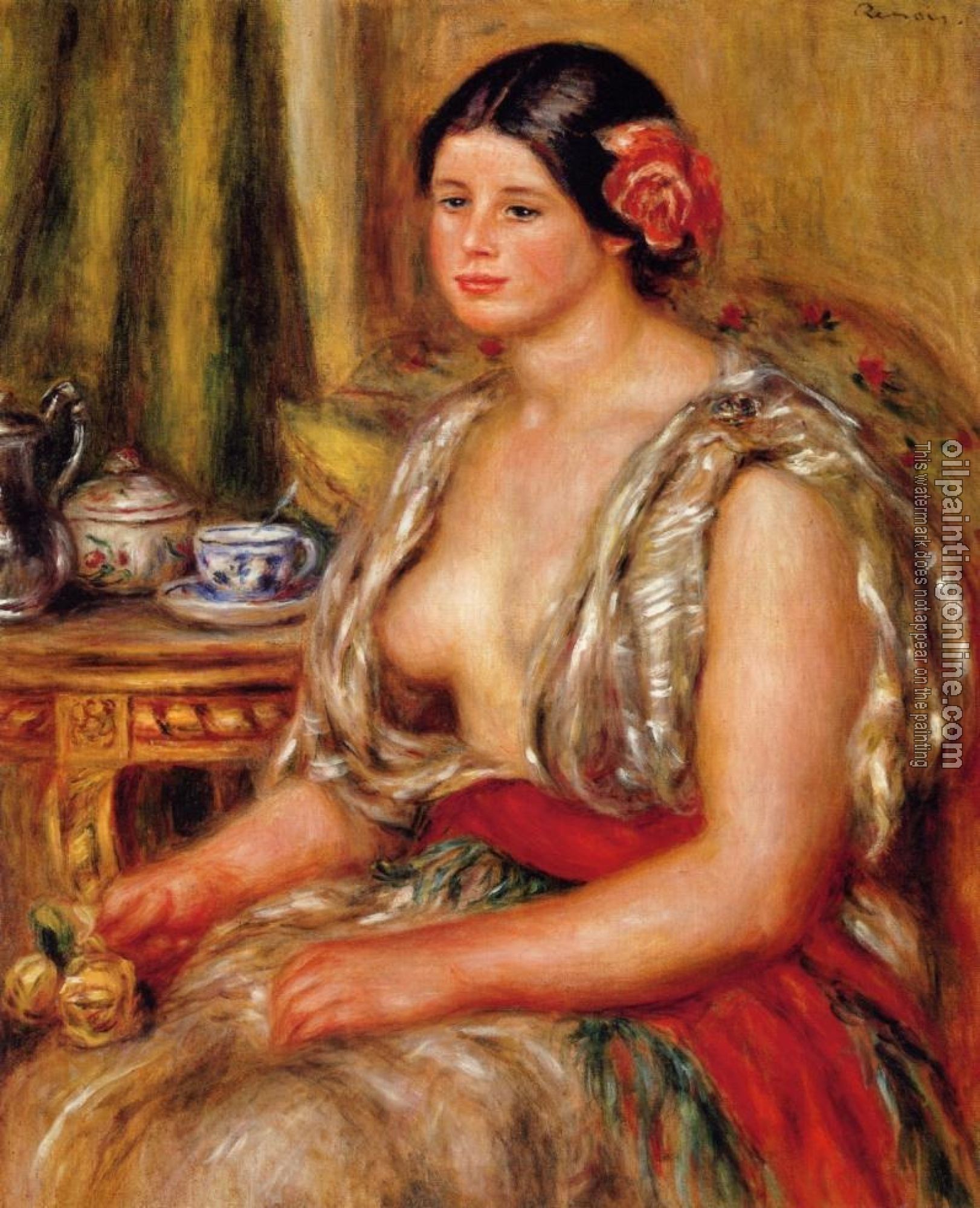 Renoir, Pierre Auguste - Young Woman Seated in an Oriental Costume